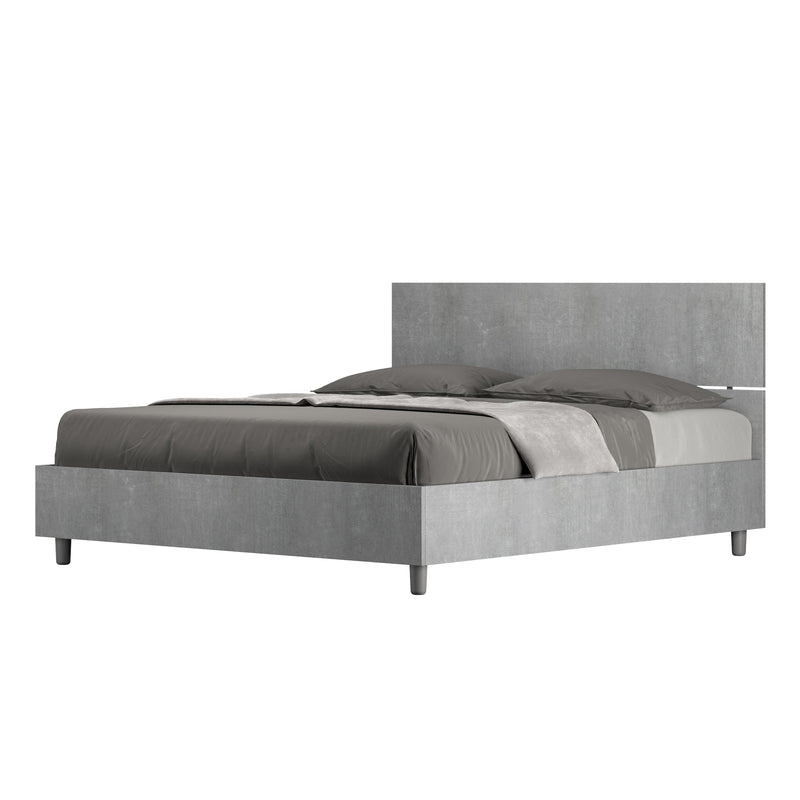 Letto Matrimoniale Testata Dritta Demas Grigio Varie Misure