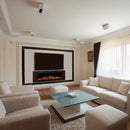 Camino Elettrico da Incasso 54,4x165,1x14 cm Effetto Fiamma 1500W Avalon Nero