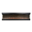 Camino Elettrico da Parete o Incasso Velar 182x20x48 cm Effetto Fiamma Telecomando in MDF Nero Opaco