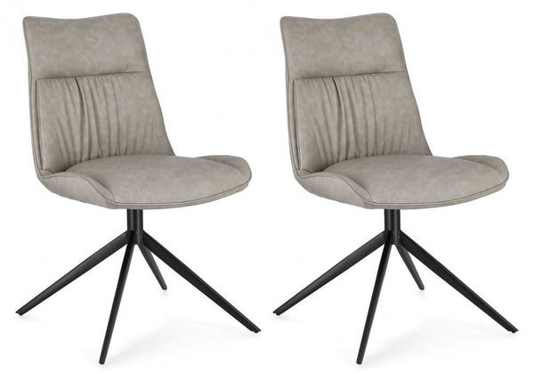 sconto Lot de 2 chaises 50x64x86h cm Jordan Pu Tortora