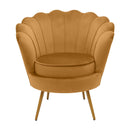 Poltrona da Salotto in Velluto Ventaglio Nocciola