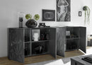 Mobile Buffet 4 Ante 241x42x84 cm in Legno TFT Praga Nero Lucido