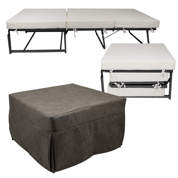 Pouf de lit pliable avec matelas pliant 78x78x47 cm Avalli Contract Marron acquista