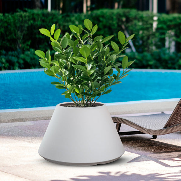 prezzo Vaso da Esterno Interno Design Conico Ø60x35 cm Stromboli in Resina Bianco