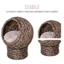 Cuccia per Gatti 42x33x52 cm con Cuscino Marrone