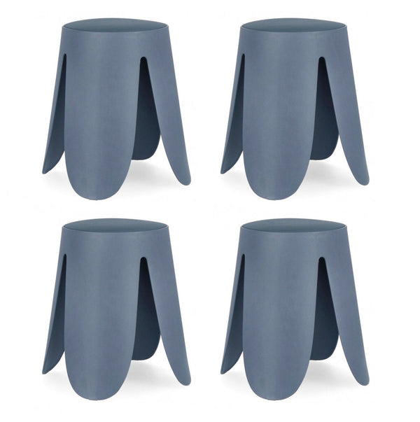 acquista Set 4 Sgabelli Ø37x47 cm in Similpelle Imogen Ottanio