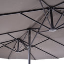 Ombrellone da Giardino Doppio Tetto 4,6x2,7 m  Roland Grigio
