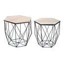 Set Tavolini Hexagon Rovere Nero