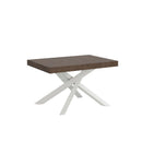 Tavolo Allungabile 120-380x90x77 cm Volantis Premium Noce Telaio Bianco 
