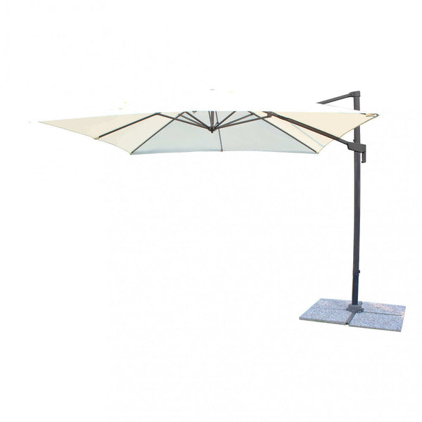 acquista Parasol de Jardin Décentralisé Newton 3x3m en Toile Ecru Aluminium Noir