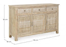 Credenza 3 Ante 3 Cassetti con Vetrora in Legno