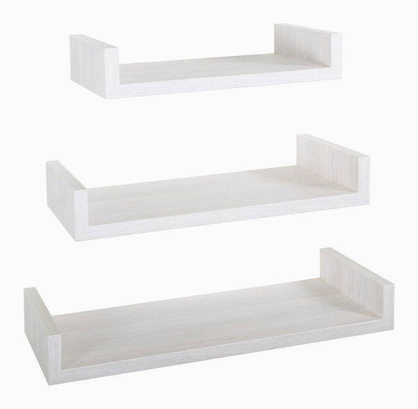 prezzo Set 3 Mensole da Parete 60-50-40x23,7x8 cm in Fibra di Legno Calamita Maxi Rovere Sbiancato