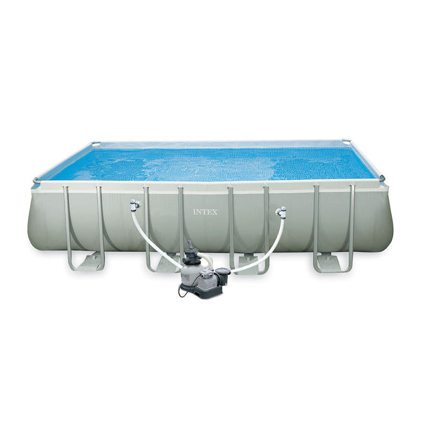 sconto Piscine Hors Sol Rectangulaire H132x549x274cm avec Pompe Échelle et Couvertures Intex Ultra Frame