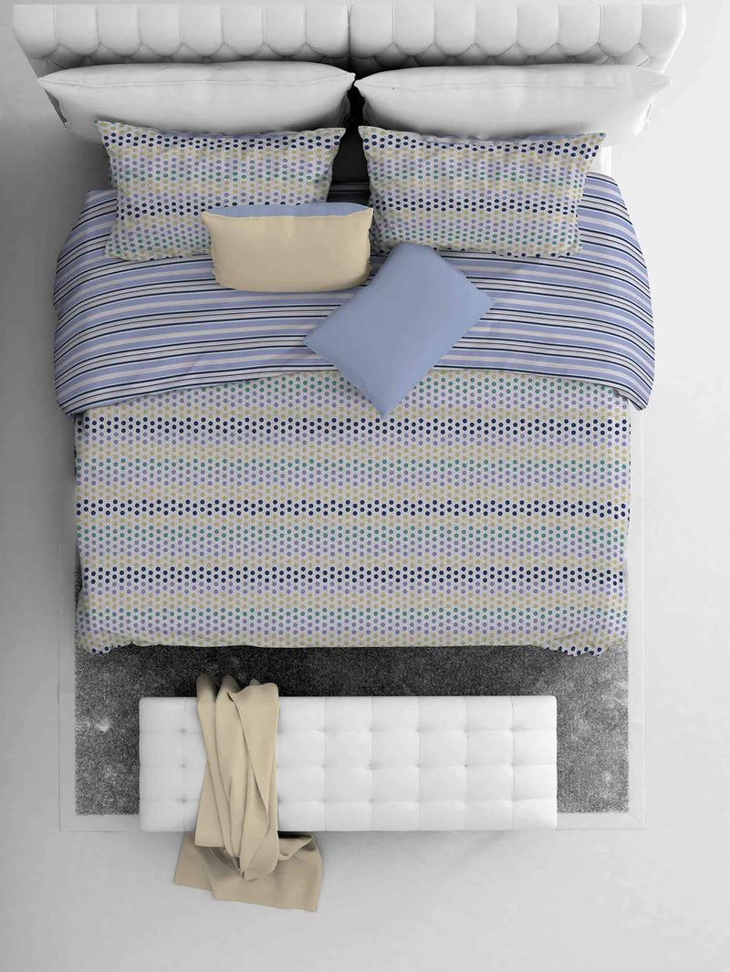 Copripiumino Singolo con Federe Stampato Athena Malindi Blu