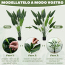 Pianta Artificiale Uccello del Paradiso 20 Foglie da 140 cm con Vaso in PE e PP Verde   