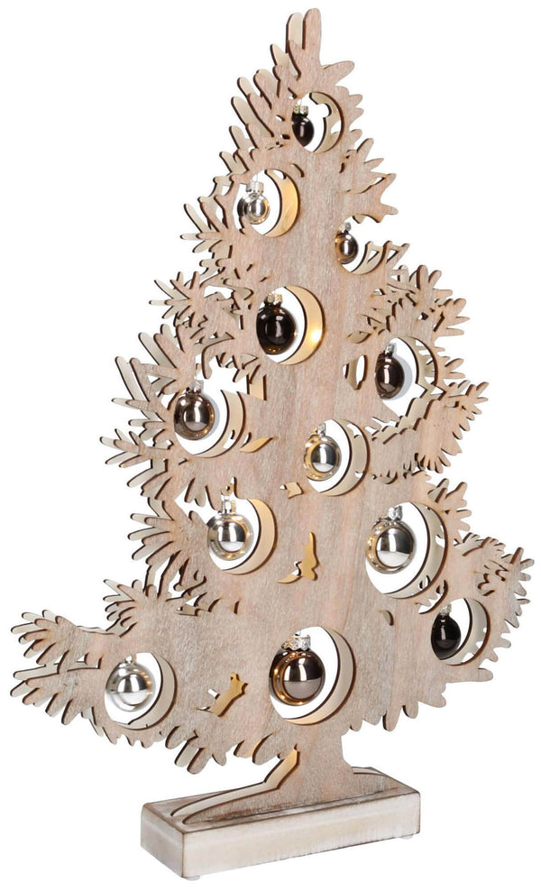 Sapin de Noël en Bois 50 cm avec Led et Boules Adami Blanchies online