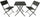 Ensemble de table basse et 2 chaises de jardin pliantes en acier et rotin Becker noir
