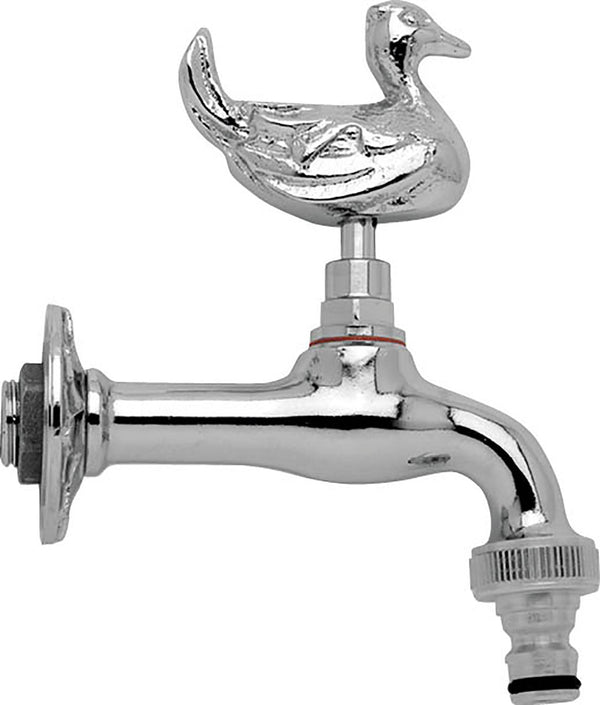 sconto Robinet Fontaine de Jardin en Laiton Chromé avec Raccord Rapide Canard Morelli