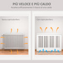 Copritermosifone a Doghe 120x18x84 cm in MDF e Acciaio Bianco