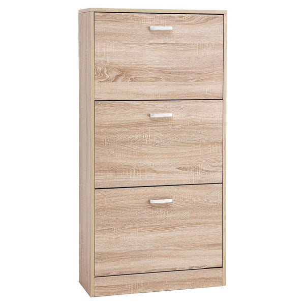 prezzo Meuble à Chaussures 3 Portes 62,5x25x120 cm en Bois de Chêne