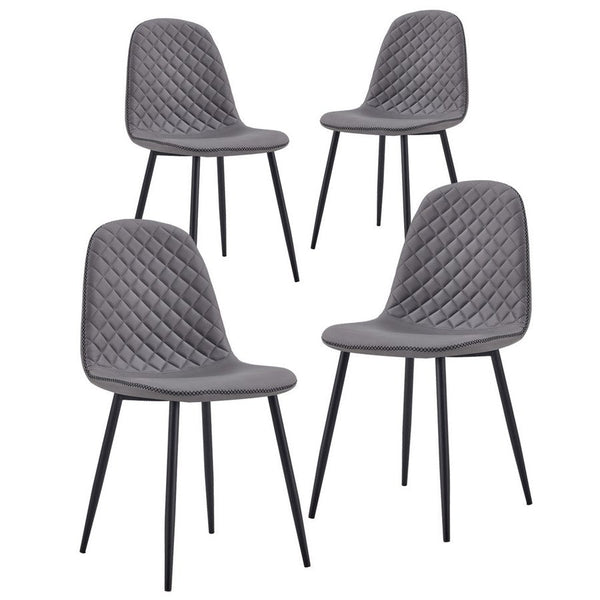 Lot de 4 chaises 43x42x86 cm en beau simili cuir matelassé gris acquista
