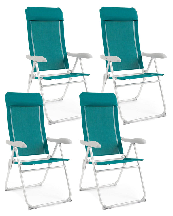 prezzo Set 4 Sedie Sdraio Pieghevole 57x65x110 cm in Alluminio Cayo Ottanio