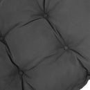 Cuscino per Panchina da Giardino 100x40cm con Laccetti e Imbottitura Spessa Grigio Scuro