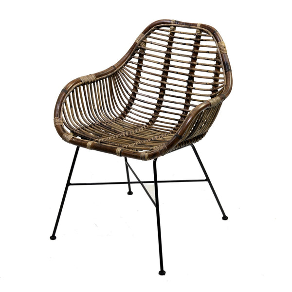 sconto Fauteuil de jardin en rotin 58x68H83cm Adami Marron
