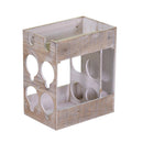 Portabottiglie 6 Posti 30x20xh34 cm in Legno Naturale