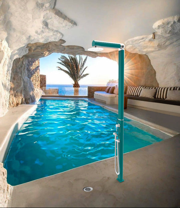 sconto Doccia da Giardino Miscelatore Soffione e Doccetta Mobile Quick Bianco Lucido