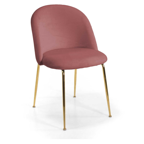 acquista Chaise Sammi 50x57xh47/77,5 cm en tissu velours vieux rose/doré