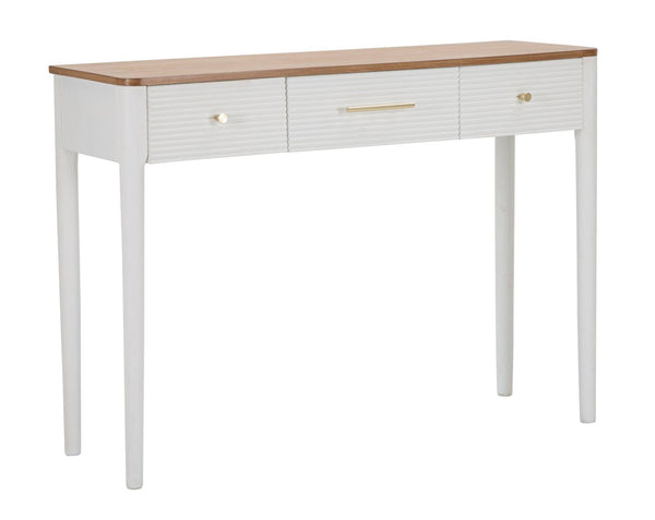 Console Fixe Matera 107x80x37 cm en Bois MDF et Fer Blanc/Marron sconto