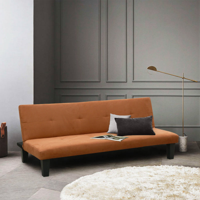 Divano Letto 175x80x70 cm in Microfibra Marrone