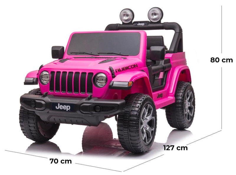Macchina Elettrica per Bambini 12V 2 Posti con Licenza Jeep Wrangler Rubicon Rosa