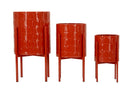Porta Vasi Archy Tris Ø36x58 cm - Ø30x48 cm - Ø24x38 cm in Ferro Rosso      