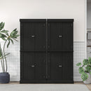 Mobile da Cucina Alto Credenza 76x40,5x184 cm con 6 Ripiani Regolabili e 4 Ante in Legno Nero      