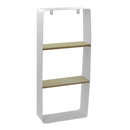 Mensola in metallo bianco e in legno 2 piani cm 25,5x10xh57