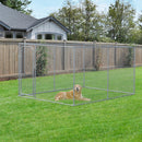 Recinto per Animali Domestici Cani Cuccioli 400x230x182 cm in Metallo Galvanizzato Argento