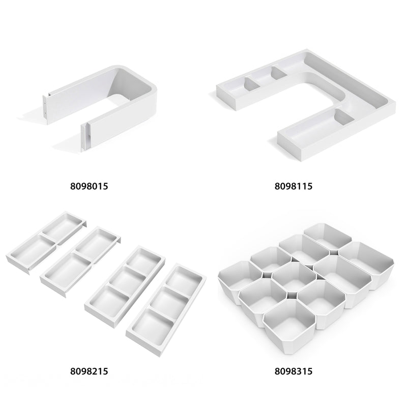 Contenitori Organizer Cassetti da Bagno 10 Cubi in Tecnoplastica Emuca Tidy Bianca