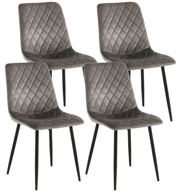 Lot de 4 Chaises 44x50x88 cm en Velours Gris online