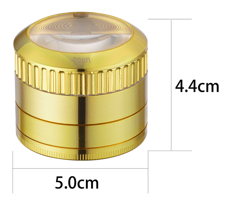 Grinder Ø50 mm 4 Livelli per Spezie Erbe e Tabacco Oro
