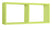 Etagère rectangulaire 2 compartiments muraux 70x30x15,5 cm en fibre de bois Morgana vert