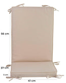 Cuscino con Schienale per Sedie da Giardino 93x41cm Bauer Box Ecrù