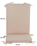 Cuscino con Schienale per Sedie da Giardino 93x41cm Bauer Box Ecrù