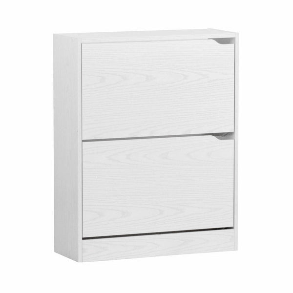 acquista Scarpiera 2 ante 63x80x24 cm in Legno Melaminico Rovere Sbiancato