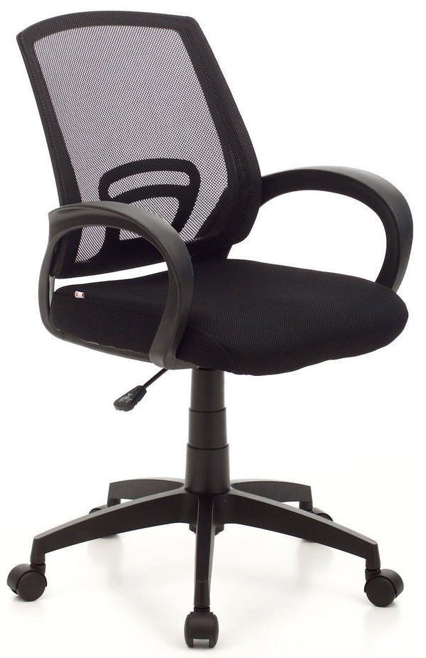 sconto Chaise de bureau opérative en tissu noir de pièce