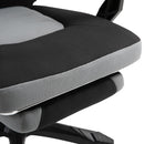 Sedia da Gaming Ergonomica con Schienale Reclinabile e Poggiapiedi Retrattile in Tessuto Grigio   