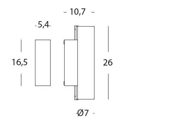 Applique da Esterno a LED 10W a Tubo Sovil Polar Grigio