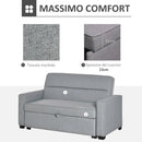 Divano Letto 2 Posti 154x87x89 cm in Tessuto Grigio