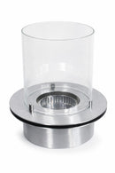 Bruciatore Rotondo per Camino a Bioetanolo Ø35x36 cm 3 lt con Vetro in Acciaio Inox  